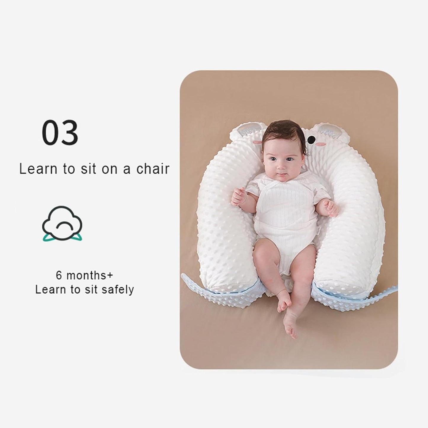 Portable Baby Lounger-Adjustable 3 in 1 Tummy Time Mat