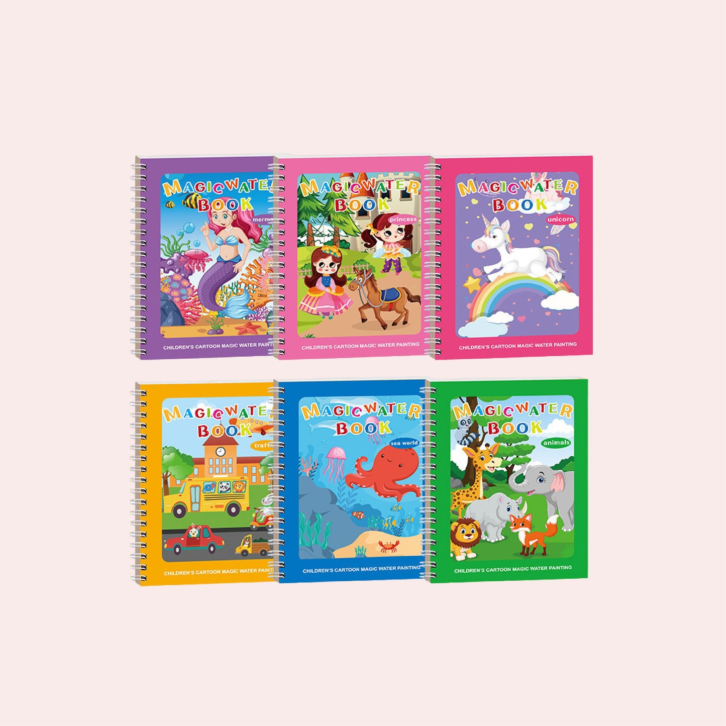 Reusable Water Coloring Book for Toddlers- 6 Pack