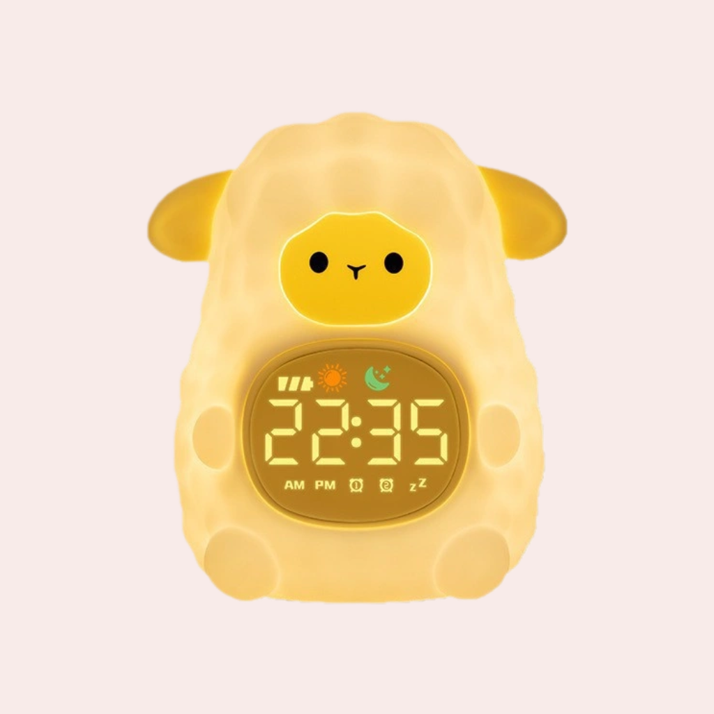 Sheep Alarm Clock with Night Light for Kids with Sleep Training and Sound Machine