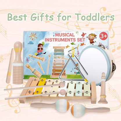 Baby Musical Instruments-Montessori Wooden Toys for Toddlers 1-3