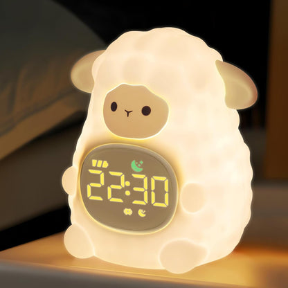 Sheep Alarm Clock with Night Light for Kids with Sleep Training and Sound Machine