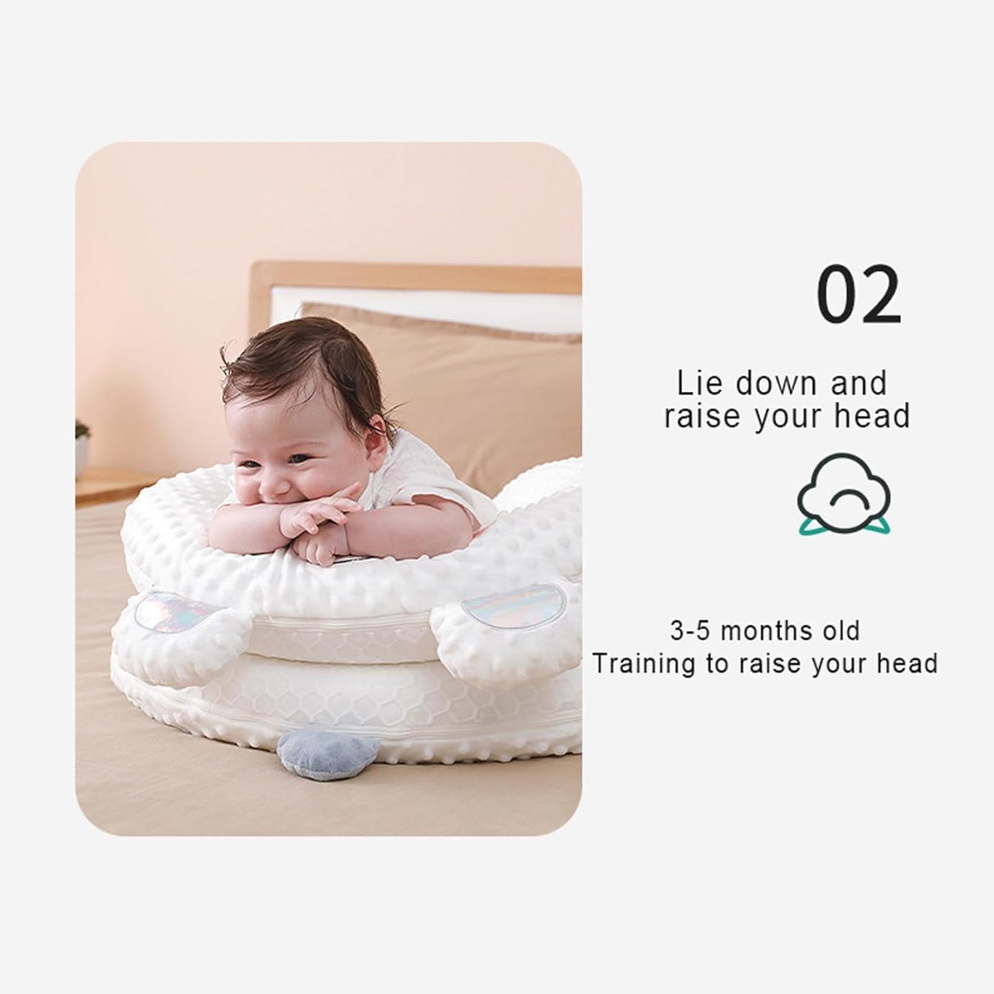 Portable Baby Lounger-Adjustable 3 in 1 Tummy Time Mat