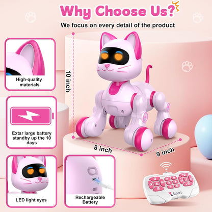 Robot Cat Interactive Toys for Girls