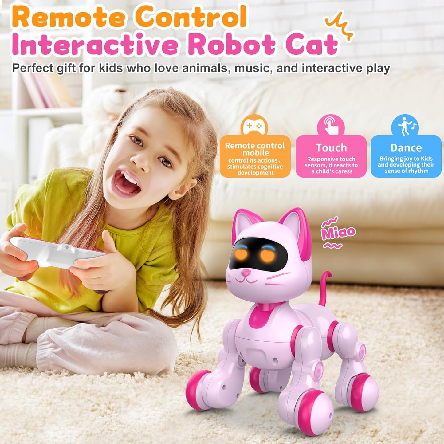 Robot Cat Interactive Toys for Girls
