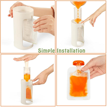 Squeeze Station for Baby Puree Food Storage