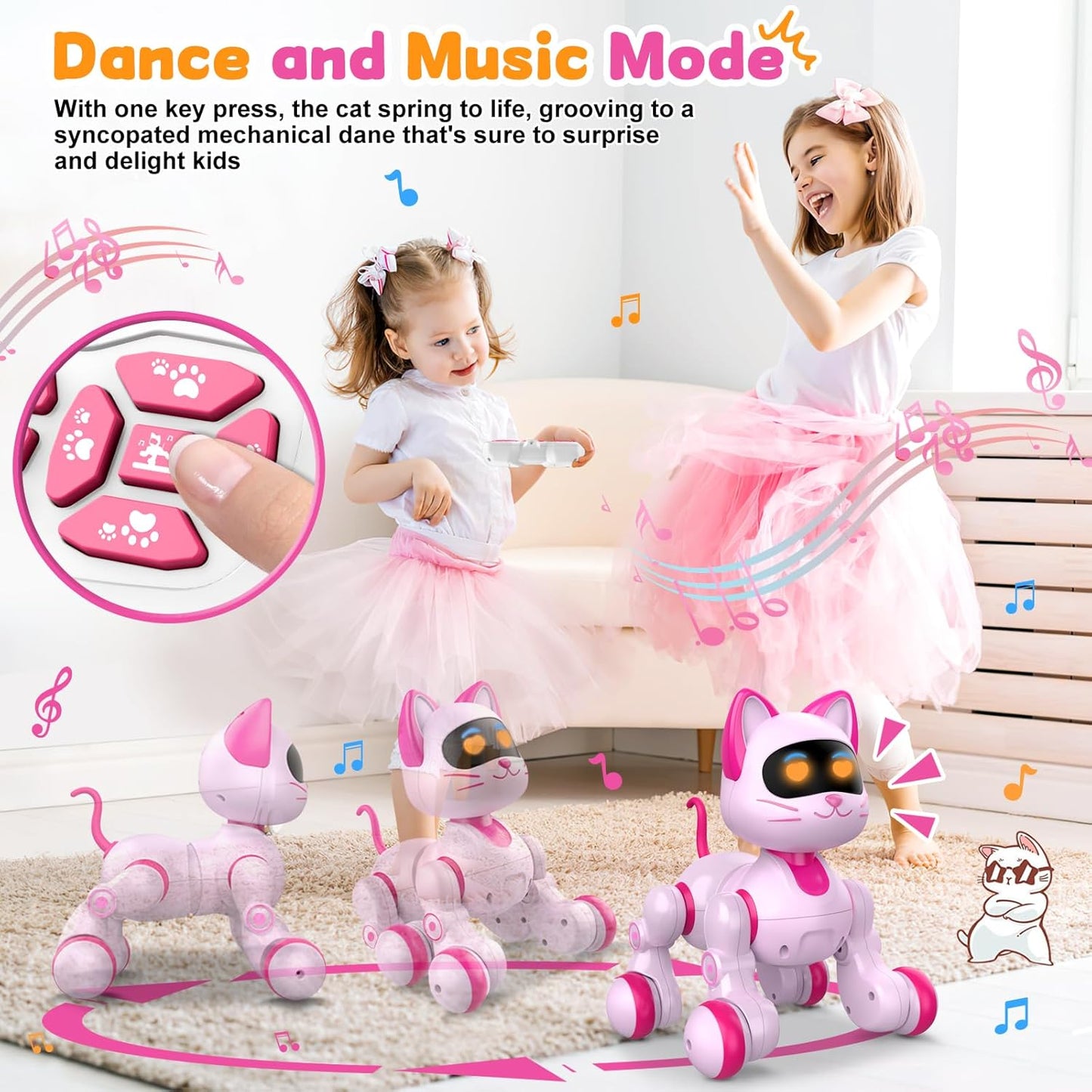 Robot Cat Interactive Toys for Girls