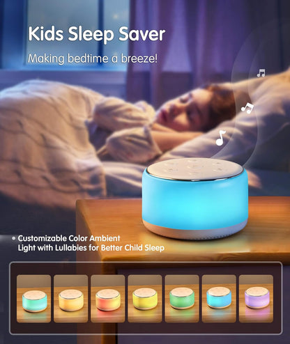 34 Soothing Sounds, Rechargeable White Noise Machine for Kids Adults