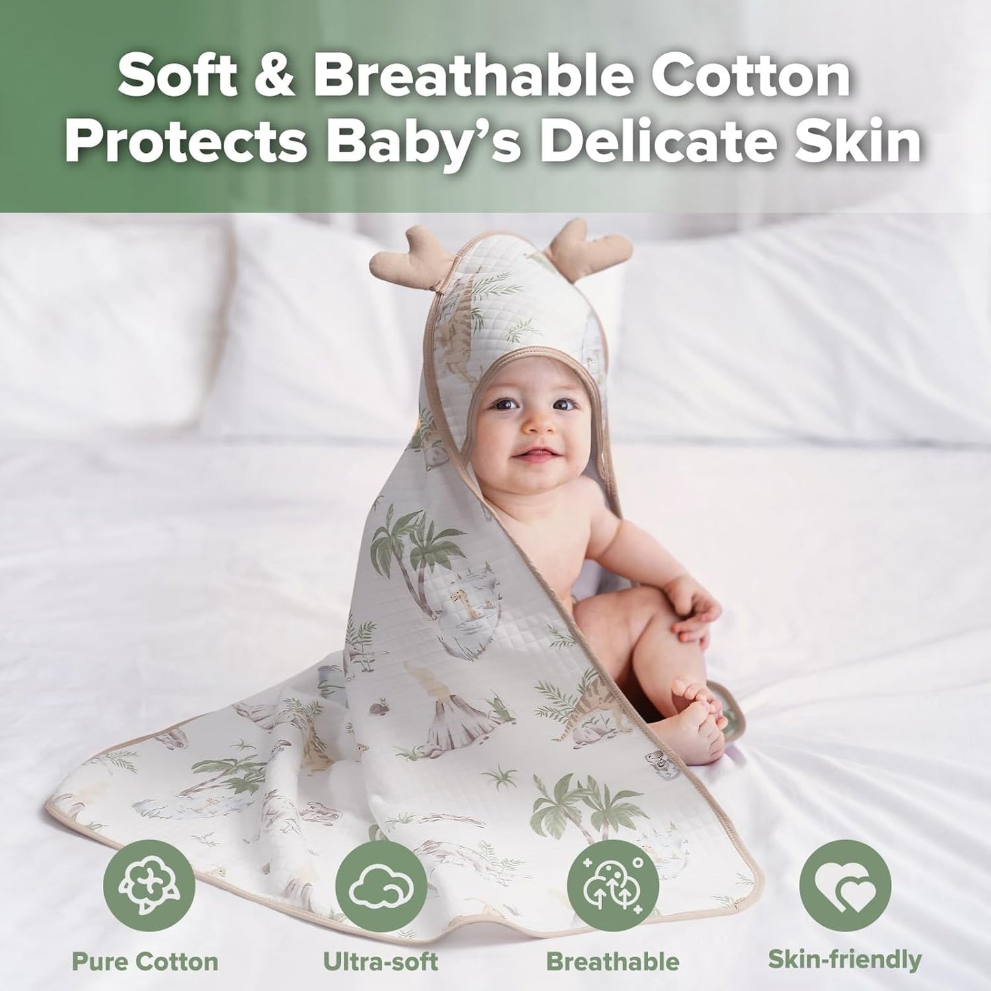 Ultra-Soft & Super Absorbent Cotton Hooded Towels
