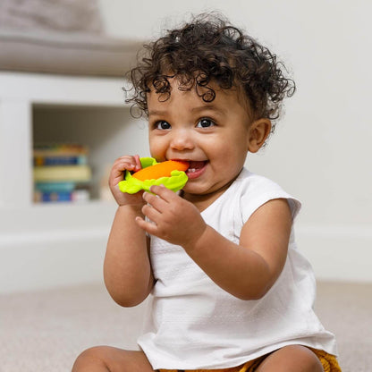 Carrot Textured Silicone Baby Teether