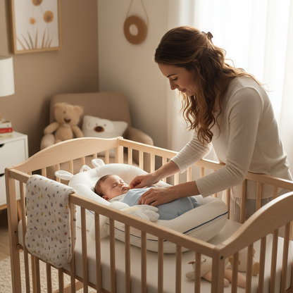Baby Inclined Anti-Spill Bed Crib with Gentle Patting Function