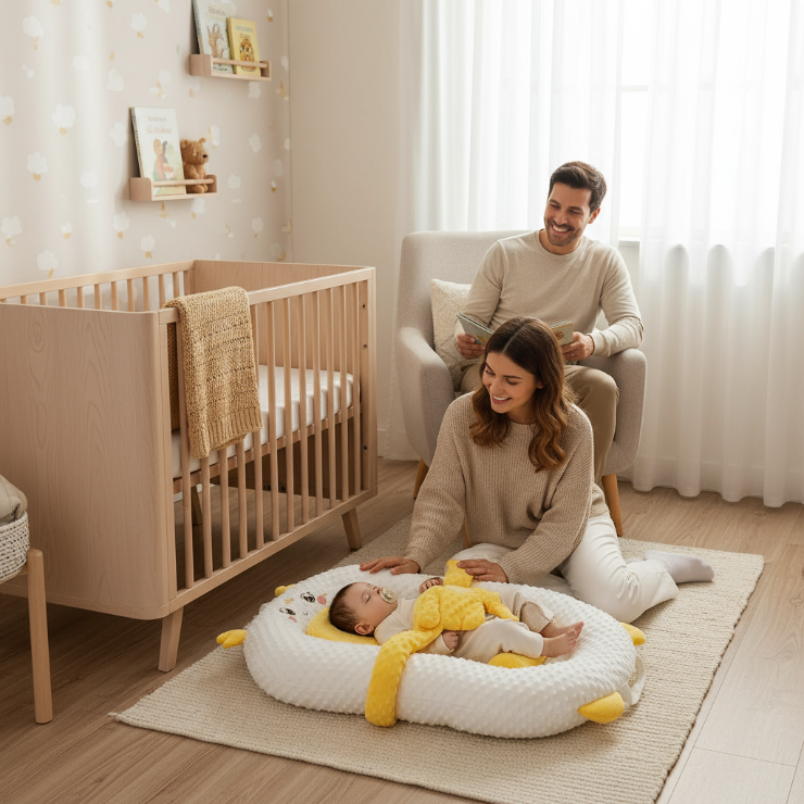 Smart Soothing Baby Lounger with Patting Hands