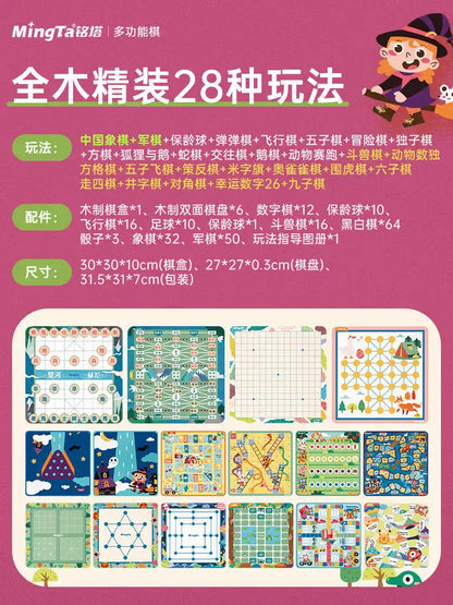 WEIQUEEN Children's Chess Multifunctional Chess Board Toys Gift Set Children's Chess Board Gift Set