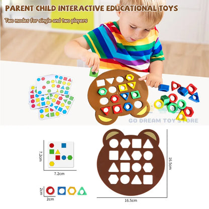 WEIQUEEN DIY Geometric Shape Color Matching 3D Puzzle Baby Montessori Learning Educational Interactive Battle Game Toys For Children Gift