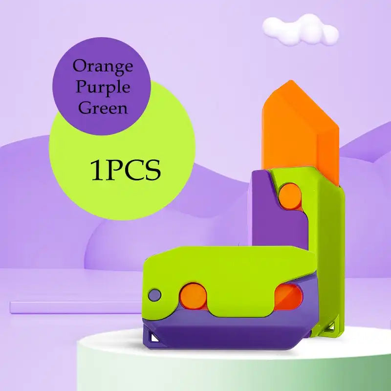 3D Printed Radish Toy Knife 3D Luminous Carrot Gravity Knife Fidget Toys Children Decompression Push Card Toy 3D Printing Glowing Carrot Knife Christmas Toy - MEACAOFG