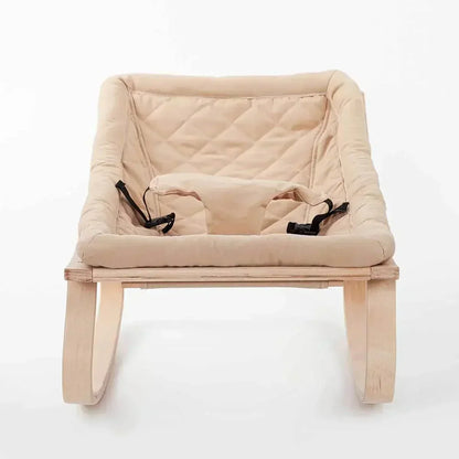 Natural wooden baby rocking chair
