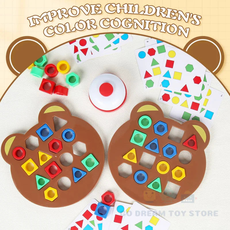 WEIQUEEN DIY Geometric Shape Color Matching 3D Puzzle Baby Montessori Learning Educational Interactive Battle Game Toys For Children Gift